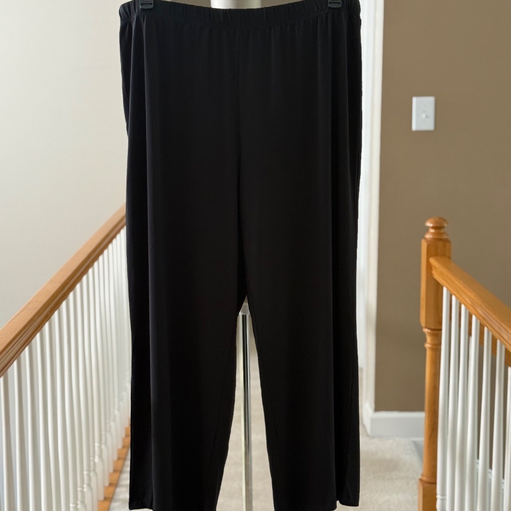 Women's Plus Roaman's Slick Black Pants, Size 22/24 - Picture 4 of 9